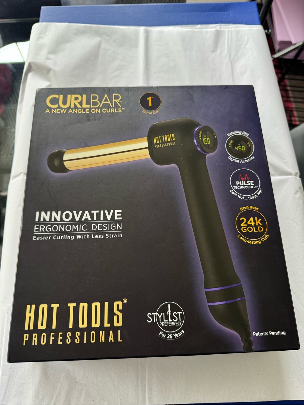 CurlBar 1" Curling Iron - Black & 24k Gold